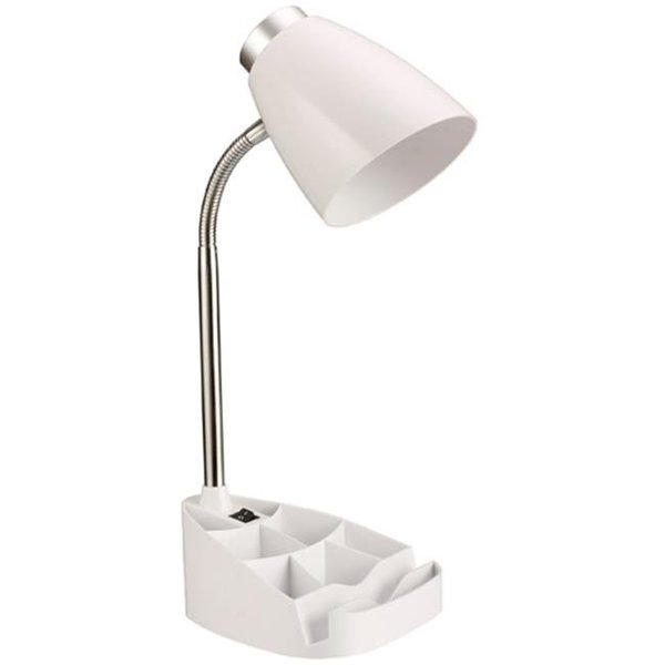 All The Rages All The RagesLD1002-WHT Gooseneck Organizer Desk Lamp with iPad Stand or Book Holder - White LD1002-WHT